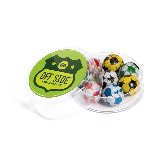 Maxi Round Pot – Chocolate Footballs