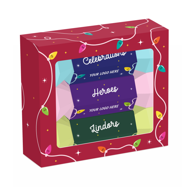 Winter Collection – Trio of Crackers – Celebrations, Lindor Truffles & Heroes